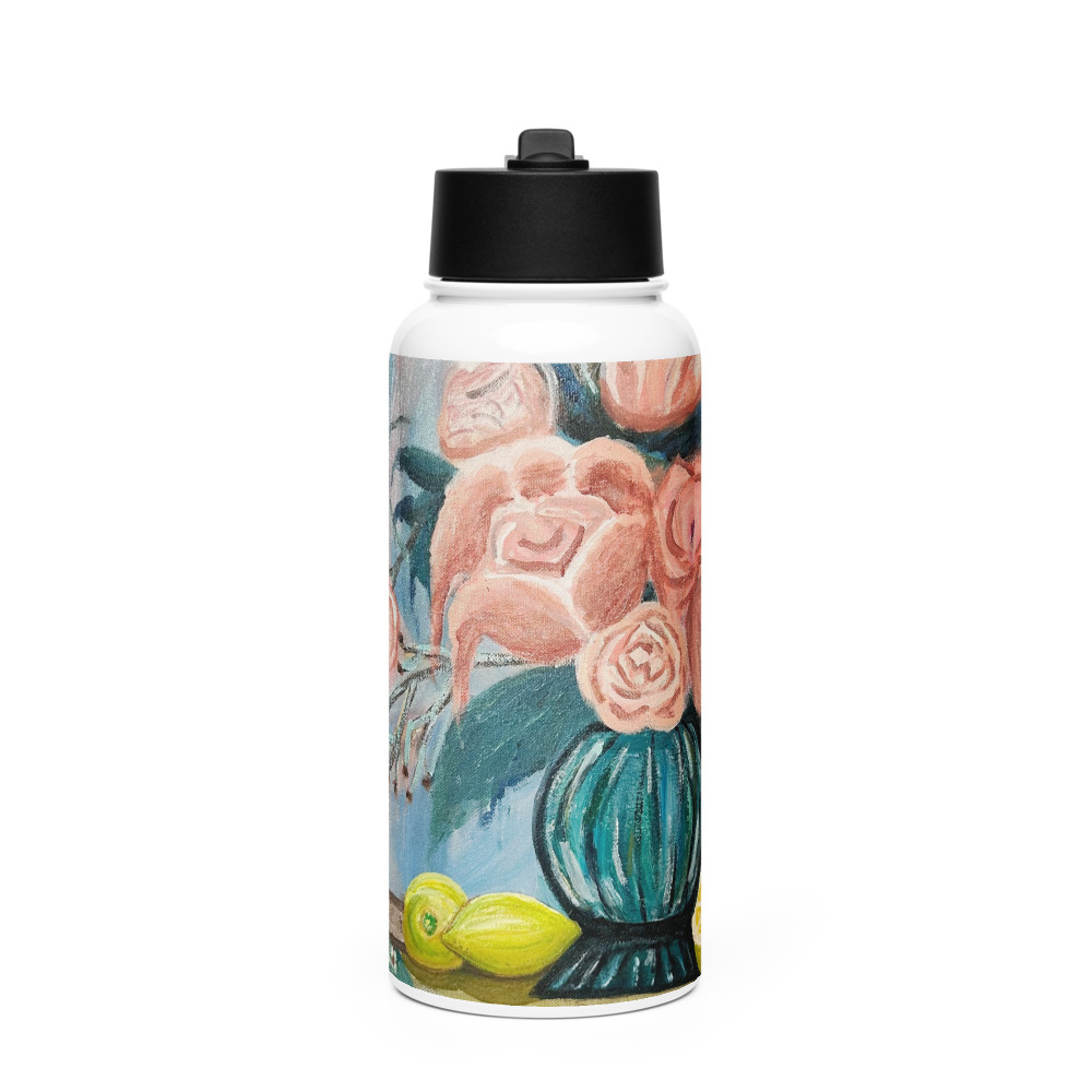 Garden in Full Bloom — Straw-Lid Water Bottle (32oz)