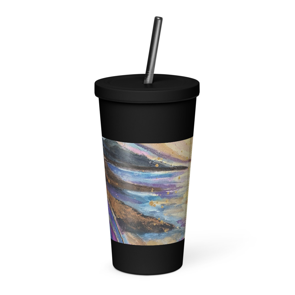 Where Light Meets the Shore — Insulated Tumbler with Straw