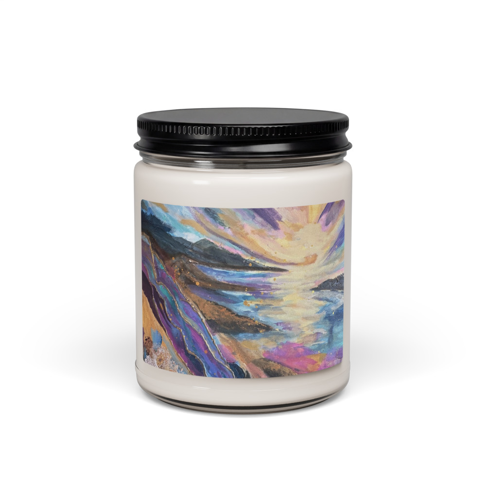 Where Light Meets the Shore — Scented Soy Candle (Sea Salt & Orchid)