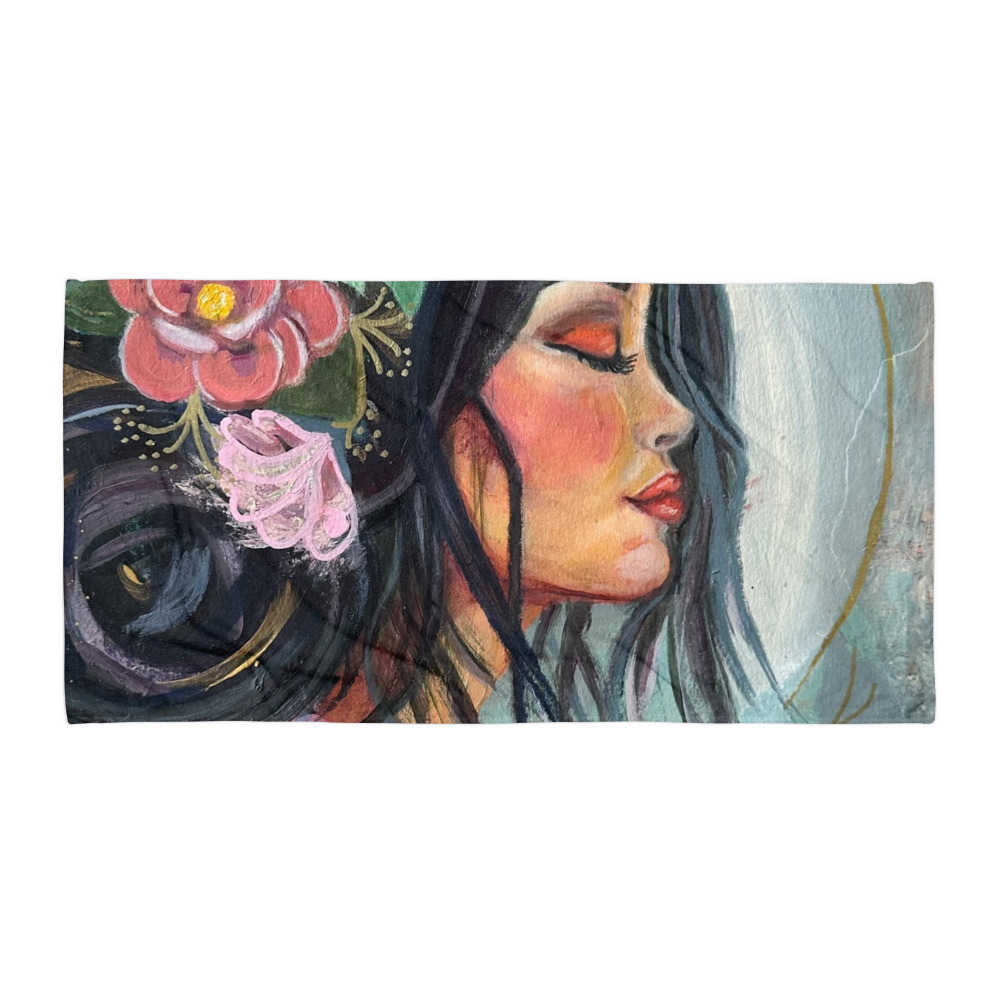 Camellia Muse — Beach Towel (30"×60")