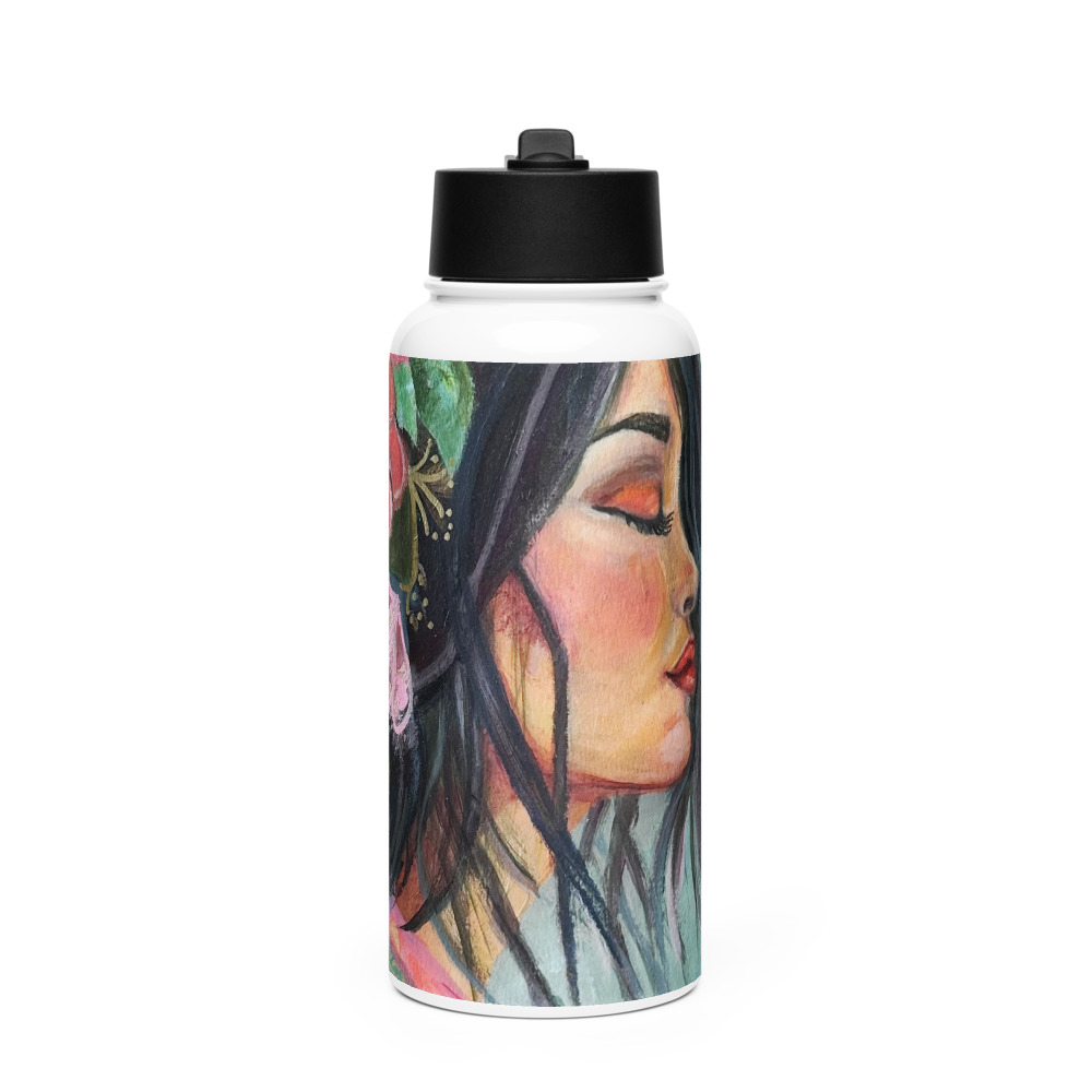 Camellia Muse — Straw-Lid Water Bottle (32oz)