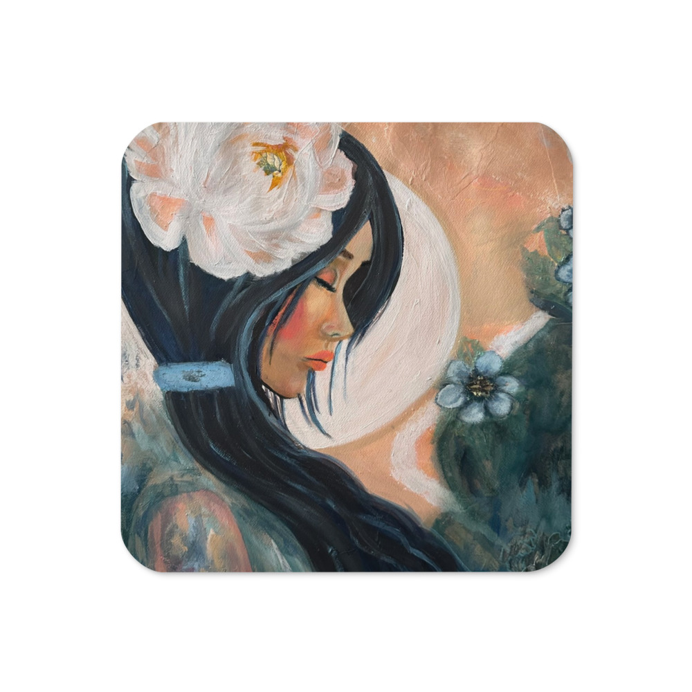 Moonflower — Cork-Back Coaster