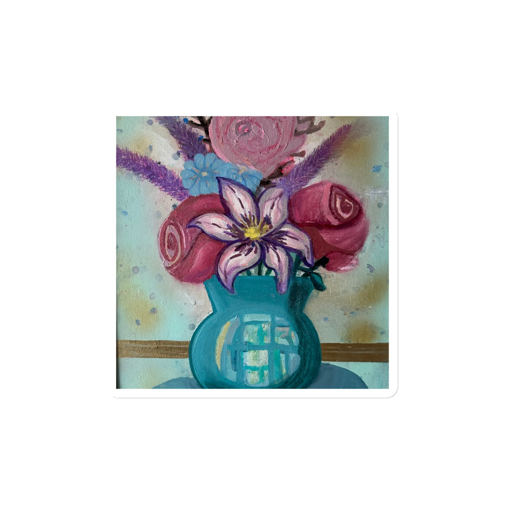 Bouquet in Teal — Magnet (4")