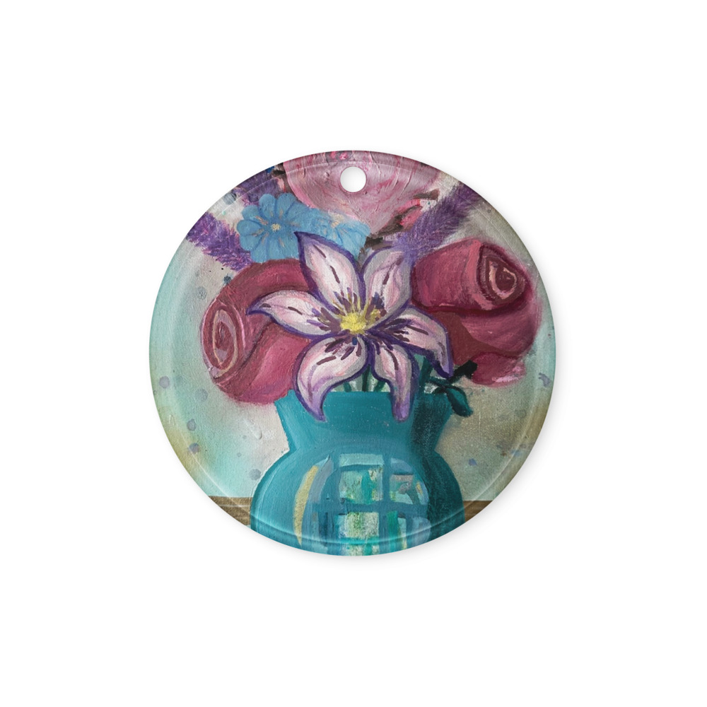 Bouquet in Teal — Acrylic Ornament