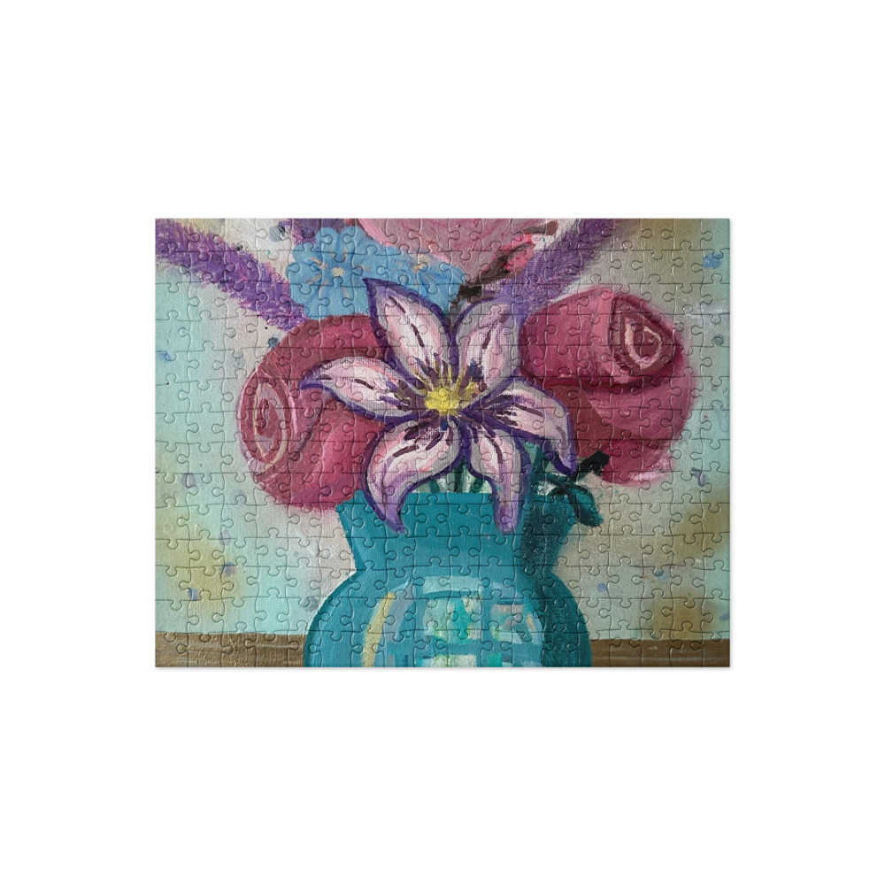 Bouquet in Teal — Jigsaw Puzzle (252pc)