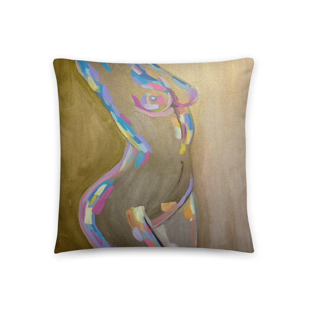 Golden Form — Throw Pillow (18" × 18")