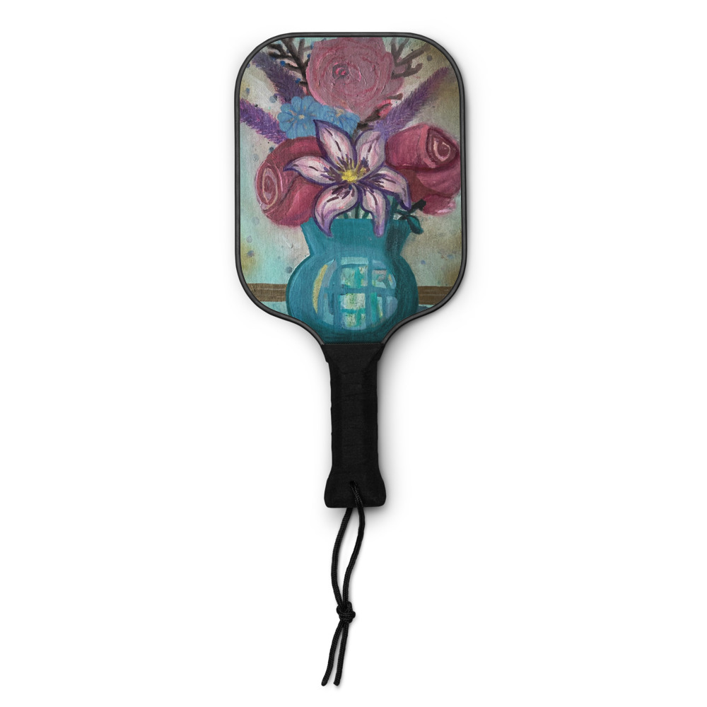 Bouquet in Teal — Pickleball Paddle