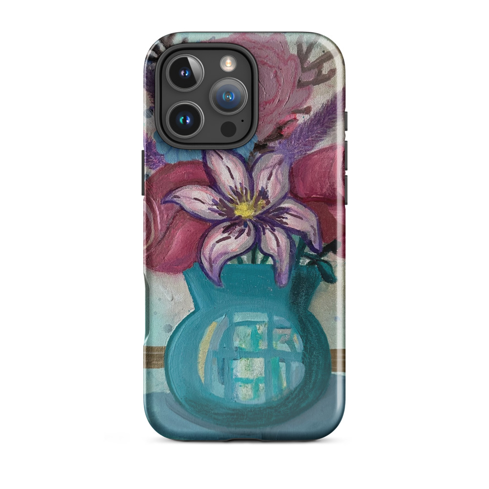 Bouquet in Teal — iPhone Case (Tough, Glossy)