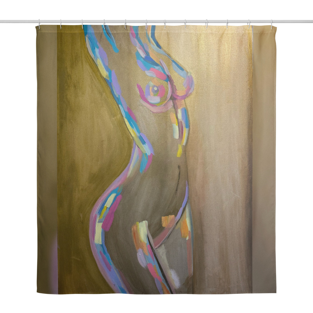 Golden Form — Shower Curtain (71″×74″)