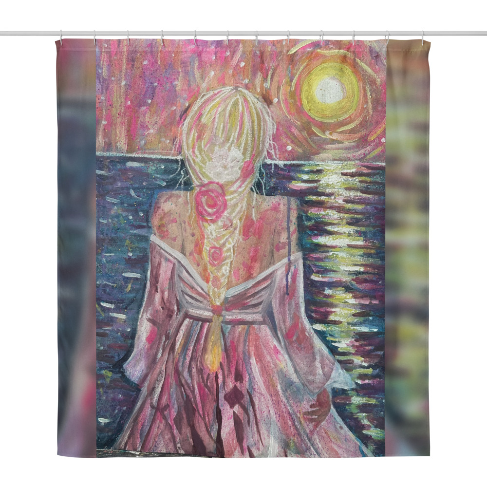 Sunset Reverie — Shower Curtain (71″×74″)