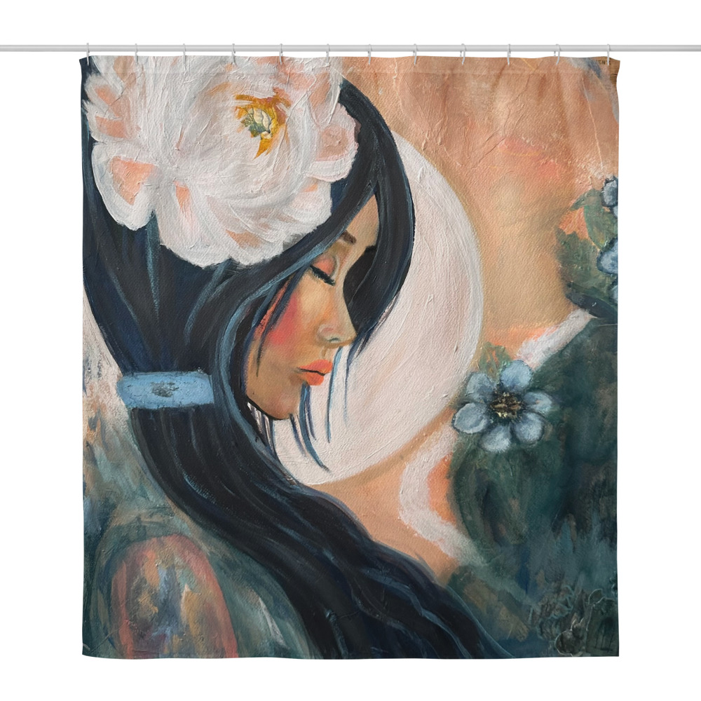 Moonflower — Shower Curtain (71″×74″)
