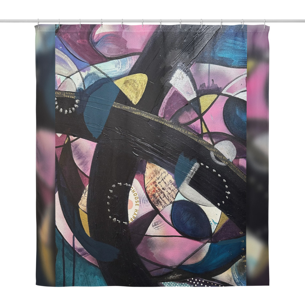 Choose Happy — Shower Curtain (71″×74″)