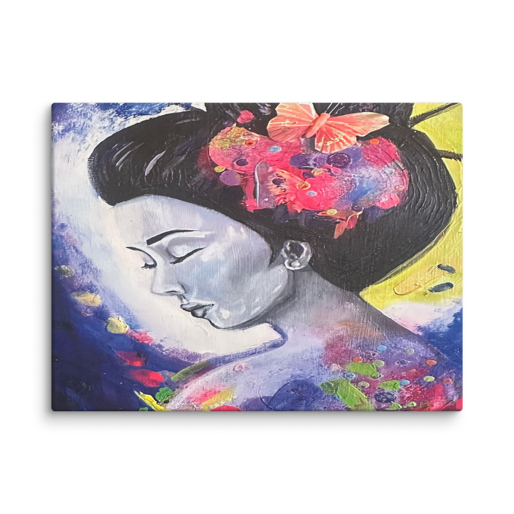 Geisha Moon — Canvas Print (18" × 24")