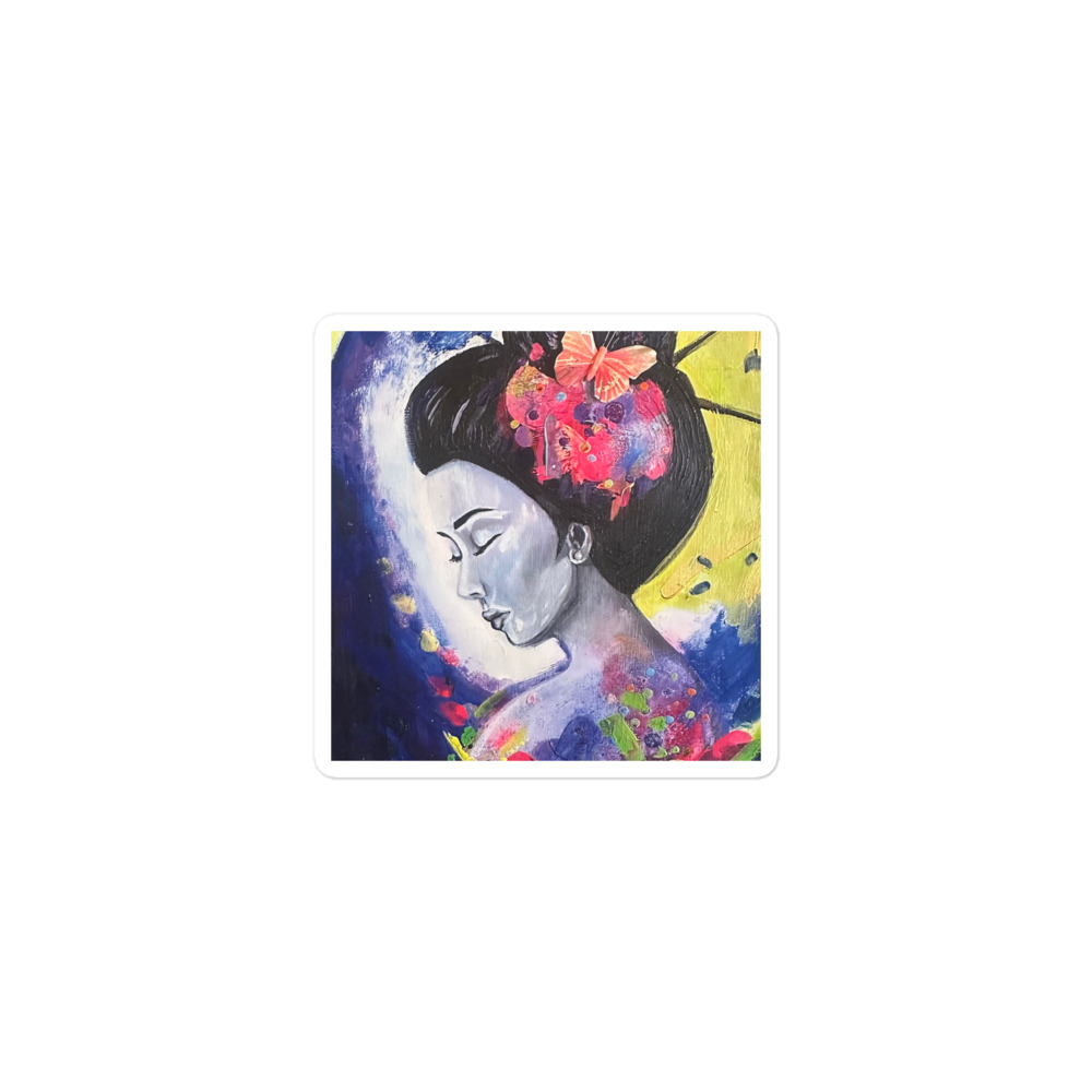 Geisha Moon — Die-Cut Sticker (3")