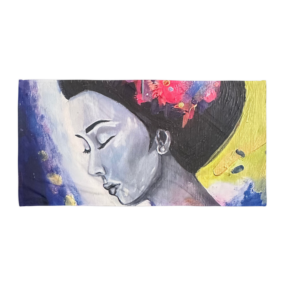 Geisha Moon — Beach Towel (30"×60")