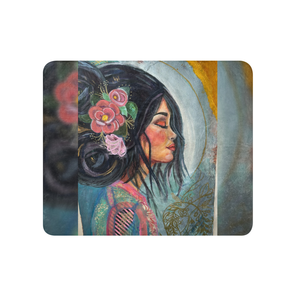 Camellia Muse — Sherpa Blanket (50" × 60")