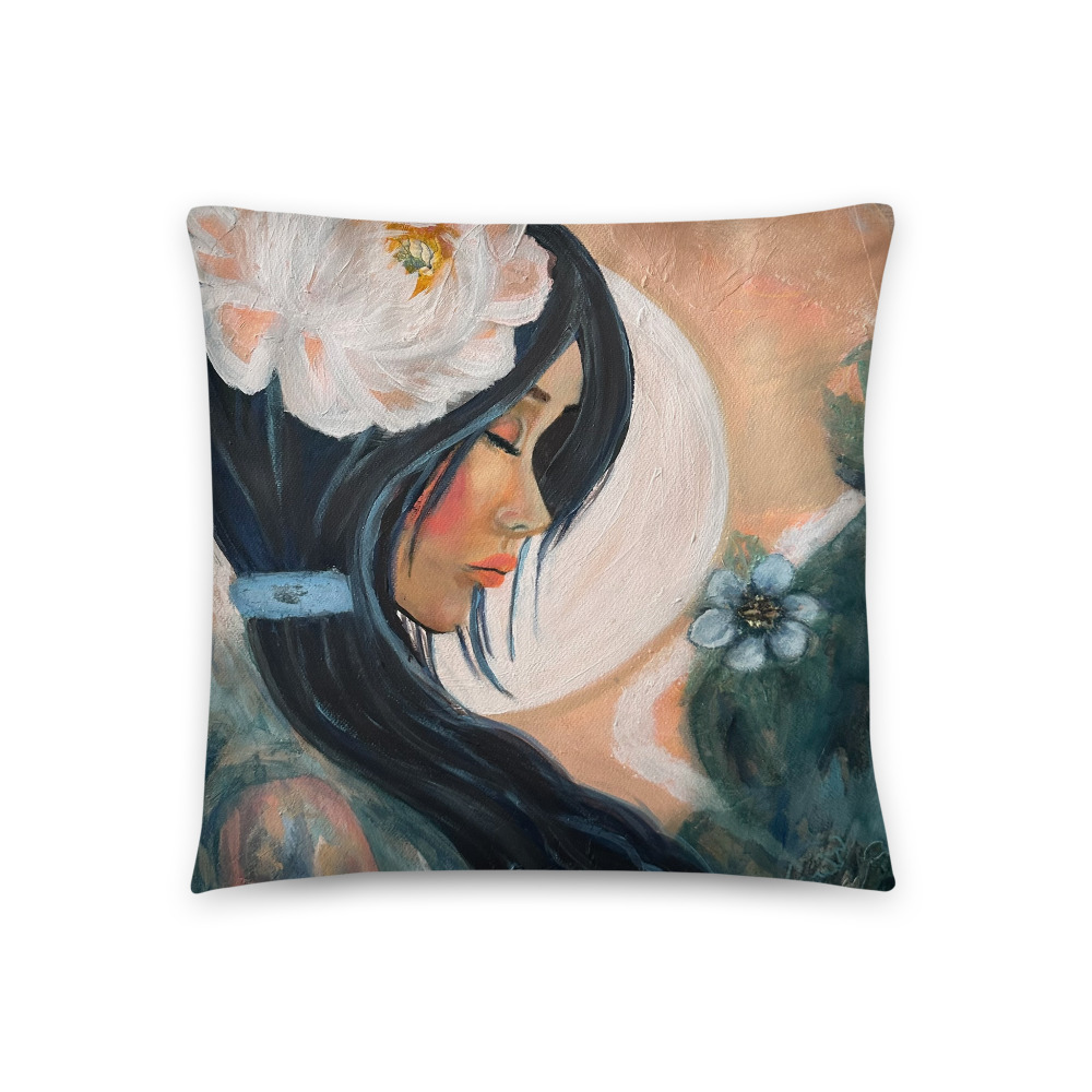 Moonflower — Throw Pillow (18" × 18")