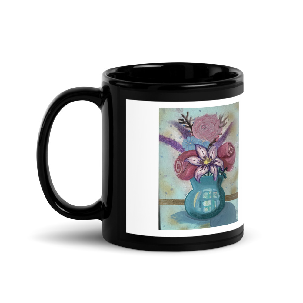 Bouquet in Teal — Coffee Mug